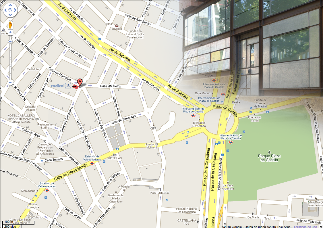 Plano de localización de Radical'Art en Madrid